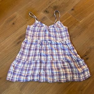 Purple and white spaghetti strap dress